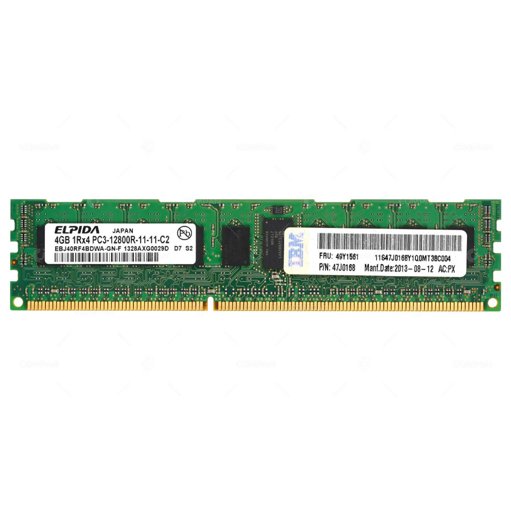 49Y1561  IBM DDR3 4GB 1RX4 PC3-12800 1600MHZ RDIMM CL11